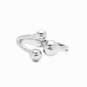 Bracciale rigido con tre sfere placcate argento Sterling