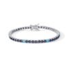 bracciale Tennis uomo Argento 925 con zirconi neri e turchesi