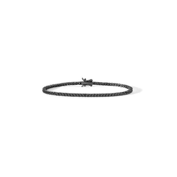 Bracciale Tennis uomo Argento 925 con zirconi neri.