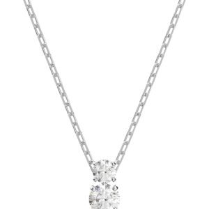 Pendente Attract Trilogy Taglio Round, Bianco, Placcato rodio