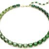 Collana Tennis Millenia Taglio Octagon, Sfumatura di colore, Verde, Placcato oro