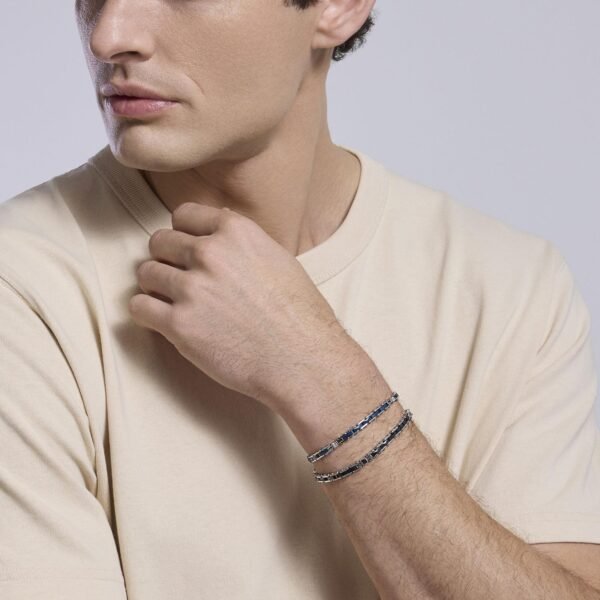 Bracciale con inserti in ceramica blu Outside