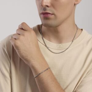 Bracciale uomo con zirconi neri People