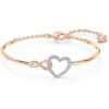 Bracciale rigido Swarovski Infinity Infinito e cuore, Bianco, Mix di finiture