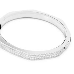 Bracciale rigido Dextera Forma ottagonale, Bianco, Placcato rodio L