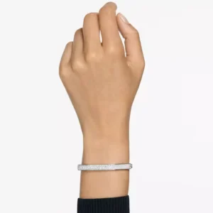 Bracciale rigido Dextera Forma ottagonale, Bianco, Placcato rodio L
