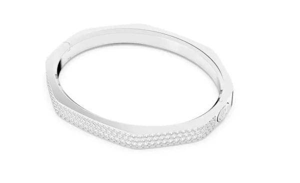 Bracciale rigido Dextera Forma ottagonale, Bianco, Placcato rodio XL