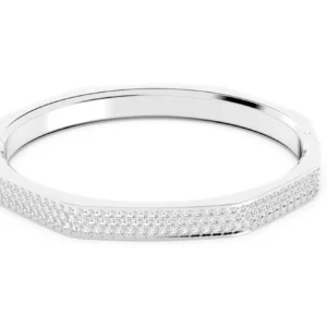 Bracciale rigido Dextera Forma ottagonale, Bianco, Placcato rodio XL