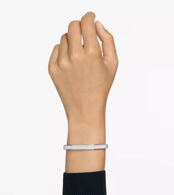 Bracciale rigido Dextera Forma ottagonale, Bianco, Placcato rodio XL