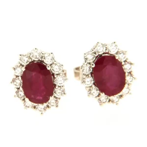 Orecchini Rubini 1,87 ct e diamanti 0,55 ct