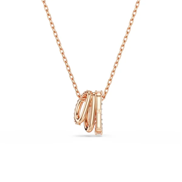 Pendente Hyperbola Taglio misto, Bianco, Placcato color oro rosa