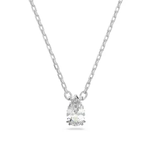 Pendente Millenia Taglio Pear, Bianco, Placcato rodio