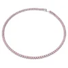 Collana Matrix Tennis Taglio Round, Rosa, Placcato rodio