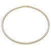 Collana Matrix Tennis Taglio Round, Bianca, Placcato color oro