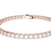 Braccialetto Matrix Tennis Taglio Round, Bianco, Placcato color oro rosa M