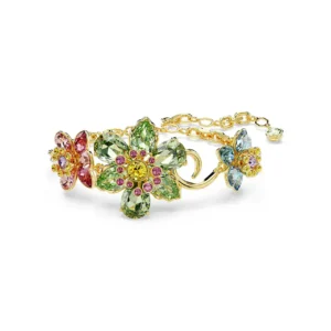 Braccialetto Idyllia Taglio misto, Fiore, Multicolore, Placcato color oro