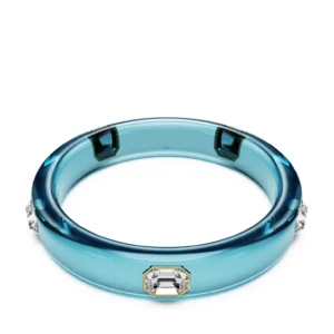 Bracciale rigido Dulcis Taglio ottagonale, Blu, Placcato color oro