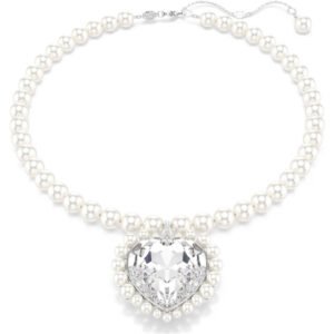 Collana Ariana Grande x Swarovski Crystal Pearl, taglio Heart, Cuore, Bianca.
