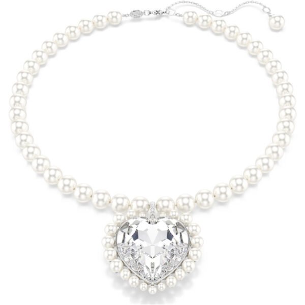 Collana Ariana Grande x Swarovski Crystal Pearl, taglio Heart, Cuore, Bianca.