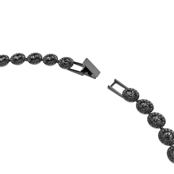 COLLANA GIROCOLLO PLACCATA IN RUTENIO CON CRISTALLI