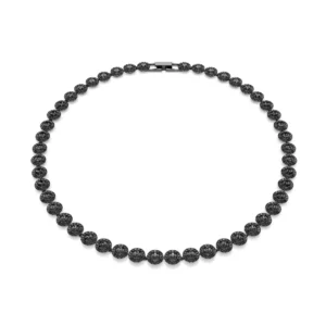 COLLANA GIROCOLLO PLACCATA IN RUTENIO CON CRISTALLI