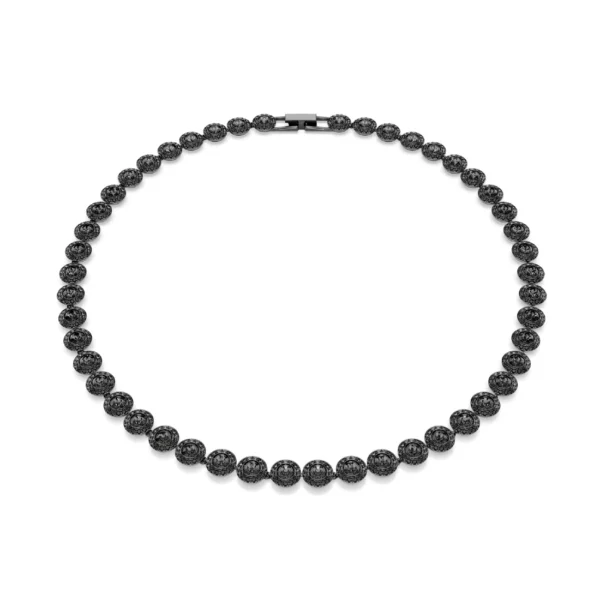 COLLANA GIROCOLLO PLACCATA IN RUTENIO CON CRISTALLI