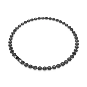 COLLANA GIROCOLLO PLACCATA IN RUTENIO CON CRISTALLI