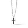Collana Croce in Argento con zirconi neri Small