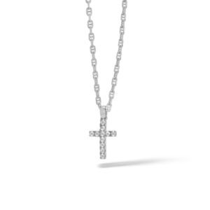 Collana Croce in Argento con zirconi bianchi Small