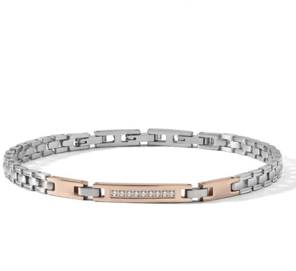 Bracciale in Acciaio e pvd rosè.