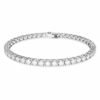 Braccialetto Matrix Tennis Taglio Round, Bianco, Placcato rodio. L