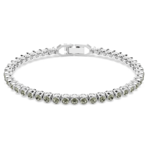 Bracciale Tennis Imber Emily Taglio Round, Nero, Placcato rodio