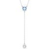 Collana a Y Stilla Attract Taglio Round, Blu, Placcato rodio