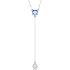 Collana a Y Stilla Attract Taglio Round, Blu, Placcato rodio