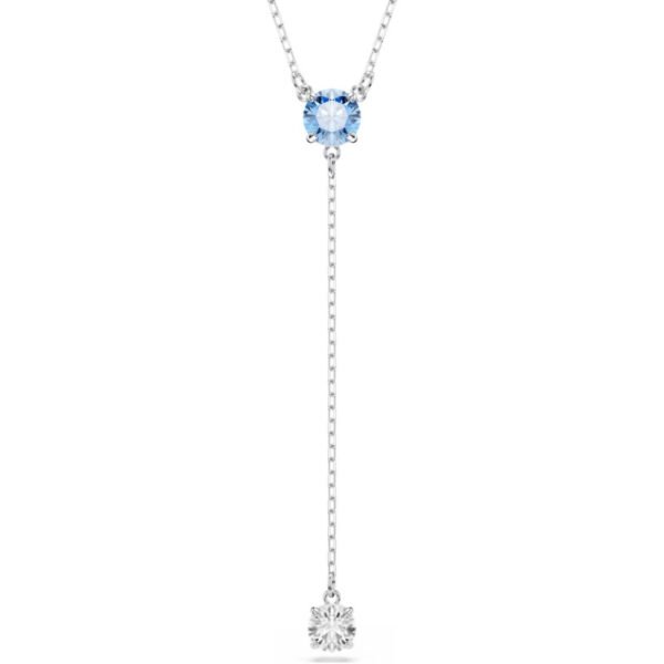 Collana a Y Stilla Attract Taglio Round, Blu, Placcato rodio