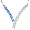 Pendente Matrix Taglio misto, Blu, Placcato rodio
