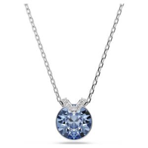Pendente Bella V Taglio Round, Blu, Placcato rodio