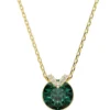 Pendente Bella V Taglio Round, Verde, Placcato color oro