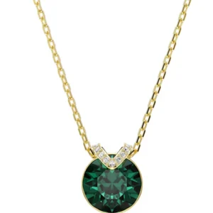 Pendente Bella V Taglio Round, Verde, Placcato color oro