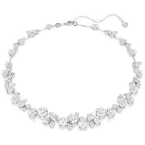Collana Constella Taglio Round, Bianca, Placcato rodio