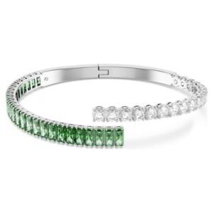 Bracciale rigido Matrix Taglio misto, Verde, Placcato rodio M