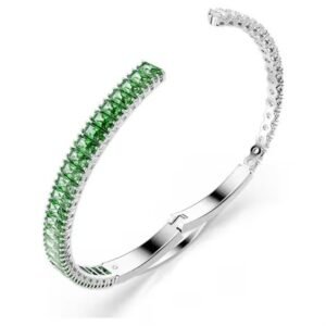 Bracciale rigido Matrix Taglio misto, Verde, Placcato rodio M
