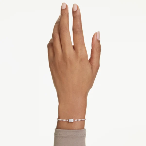 Bracciale Tennis Matrix Taglio misto, Bianco, Placcato color oro rosa