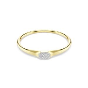 Bracciale rigido Dextera Taglio Round, Bianco, Placcato color oro M