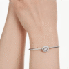 Bracciale rigido Dextera Taglio Round, Bianco, Placcato rodio