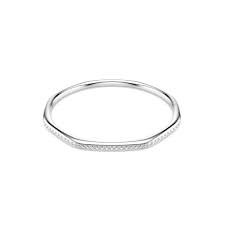 Bracciale rigido Dextera Forma ottagonale, Taglio Round, Bianco. M