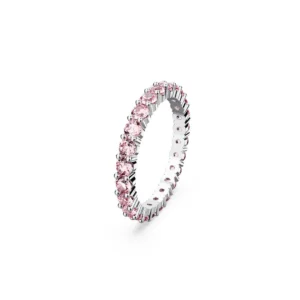 Anello Matrix Taglio Round, Rosa, Placcato rodio 52