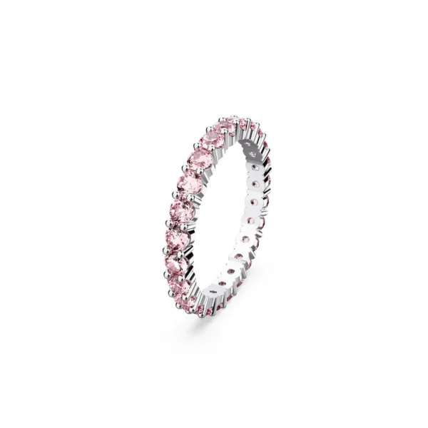 Anello Matrix Taglio Round, Rosa, Placcato rodio 52