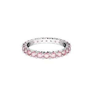 Anello Matrix Taglio Round, Rosa, Placcato rodio 52