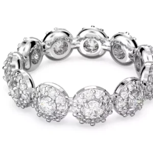 Anello Una Angelic Taglio Round, Bianco, Placcato rodio 55